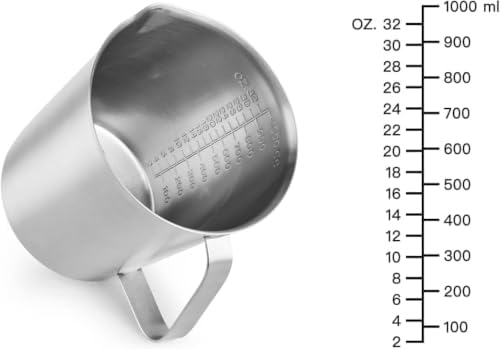 CURTA 18/8 Stainless Steel Measuring Cup with Handle and Pour Spout