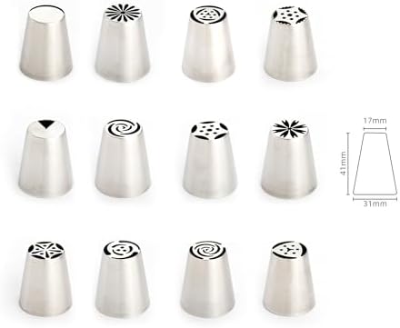 27 Pieces Small Stainless Steel Russian Flower Icing Tips Kit