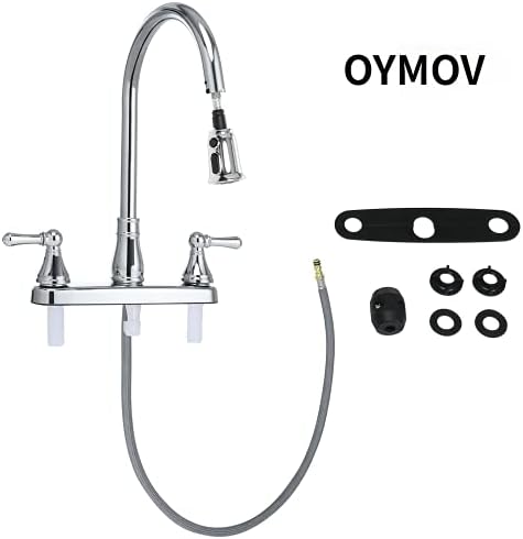 8-inch Non-Metallic RV Kitchen Faucet, Chrome