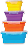 Flat Stacks Collapsible Storage Containers | Set of 4 Square Silicone