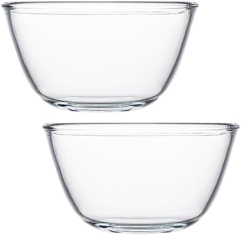 SHOWERORO 2pcs 500ml Glass Dessert Mixing Bowl Set Xmas for Home