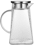Glass Water Pitcher with Lid 1.8l Large Capacity for Kitchen