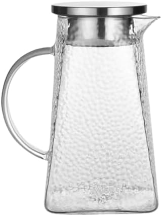 Glass Water Pitcher with Lid 1.8l Large Capacity for Kitchen