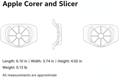 Apple Corer Slicer, Stainless Steel Fruit Wedger for Even Segments