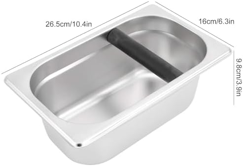 Espresso Knock Box, 10.4x6.3x3.9in Coffee Knock Box Stainless Steel