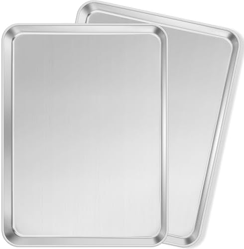 Leonyo Non-Toxic 17x13IN Half Stainless Steel Baking Sheets Pan
