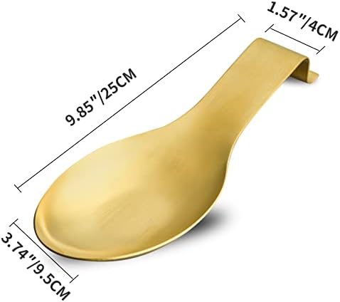 BETTWILLGold Spoon Rest for Kitchen Counter, Stainless Steel Spoon
