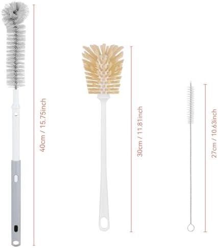 Adjustable Bottle Brush Set with Straw Cleaners & 2 Hooks 15.6"