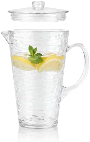 2.5Qt Clear BPA-Free Shatterproof Acrylic Pitcher with Lid