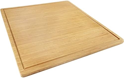 BambooMN Bamboo Burner Cover Cutting Board, 24" x 24" x 0.75"