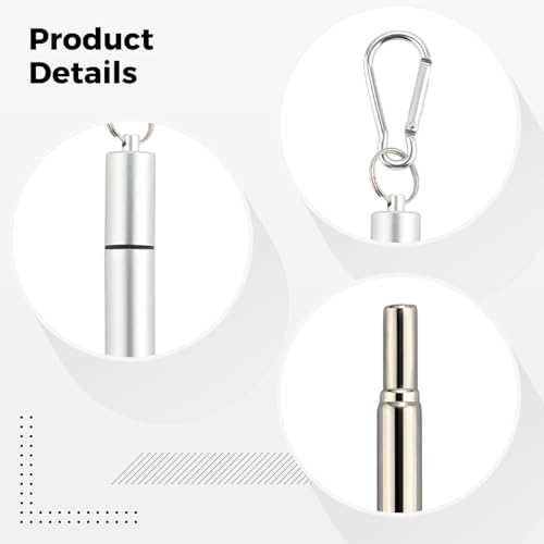 Telescopic Reusable Straws Set, Travel Drinking Straws With Keychain