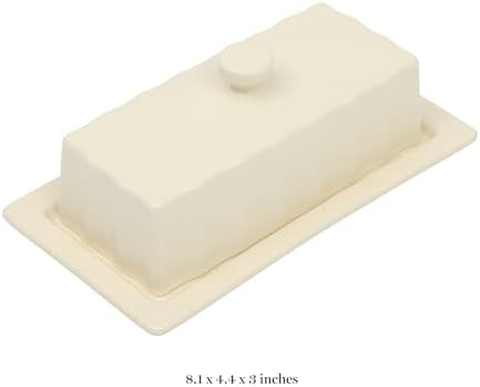 Martha Stewart Broadbrook Stoneware Butter Dish with Lid, Rectangular