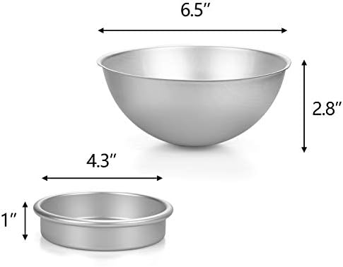 Hedume Set of 8 Cake Sphere Pan, 6.5 Inches 3D Sports Ball Cake Pan to