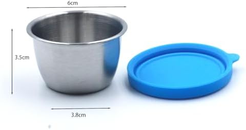 Stainless Steel Sauce Cups, 6-Pack 2.4oz Reusable Condiment Containers