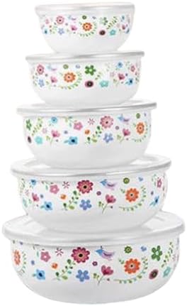 5 Pieces Mixing Bowl Set with Lids, Nesting Food Storage Containers