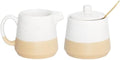 Bosmarlin Ceramic Sugar and Creamer Set, Sugar Bowl with Lid and