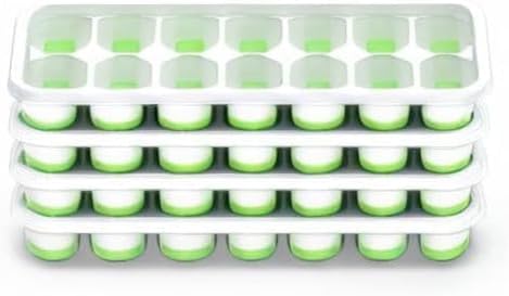 ChefAide Ice Cube Tray with Lid, 4 Packs 56 Cubes Durable Stackable Ice Cube - Image 8