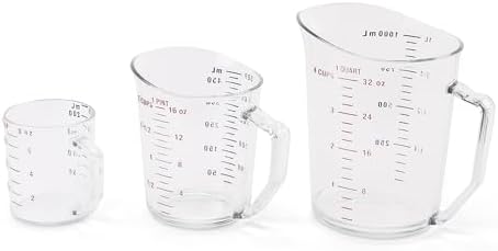 Cambro Measuring Cup - 3 Pack - 1 Cup, 2 Cup, 4 Cup (Clear)