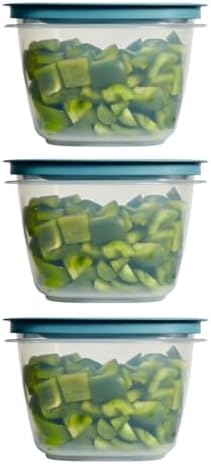Rubber maid Storage Containers, Easy Find Lids, Teal, 7 cup, Flex &