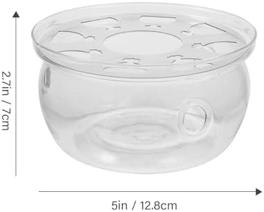 Glass Teapot Warmer Round Base Tealight Heating Stand for Tea and Milk
