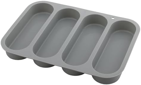 4 Pack 6 Inch Hot Dog Bun Pan, Silicone Hotdog Bun Mold, Roll Baking