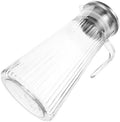 1.5l Acrylic Water Jug with Lid, Vertical Stripes Beverage Pitcher