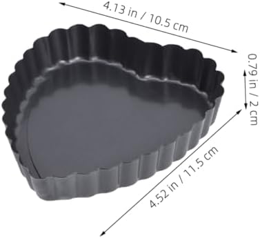 KICHOUSE 6pcs Heart Shaped Tart Pan Set, Carbon Steel, Nonstick