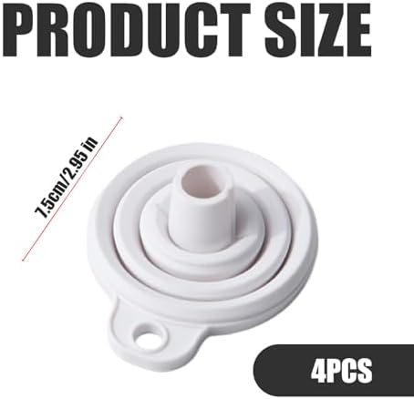 4 Pcs Collapsible Funnel Food Grade Soft Flexible Foldable Silicone