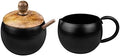 GoCraft Sugar Bowl and Creamer Pitcher Set | Matte Black Iron Cup Jug