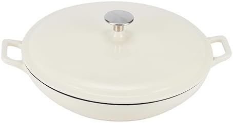 Amazon Basics Enameled Cast Iron Skillet with Lid, 3.3-Quart