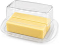 Butter Dish with Lid, Plastic Butter Keeper for Countertop and Fridge