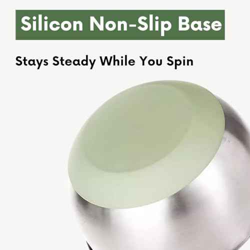 Stainless Steel Salad Spinner with Storage Lid, 5.3Qt