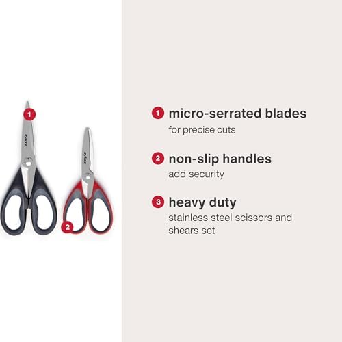 Zyliss 30200 9" Household Kitchen Shears, Red
