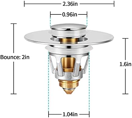 Sink Stopper, Bathroom Sink Drain Strainer with Hair Catcher, for