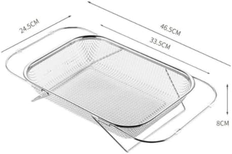 Versatile Rectangular Colander, Large 46.5 × 24.5 × 8 Cm