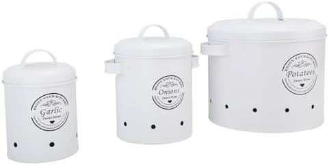 Hyuduo Carbon Steel Potato Storage Bin with Lid for Kitchen
