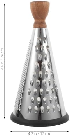 Cabilock Cone Cheese Grater with Wooden Handle, Manual Stainless Steel