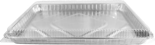 Pack of 10 Aluminum 1/2 Half Size Sheet Baking Pan with Lids