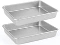 9x11 Baking Pan, Toaster Oven Rectangle Cake Pan Heavy Duty, Silver