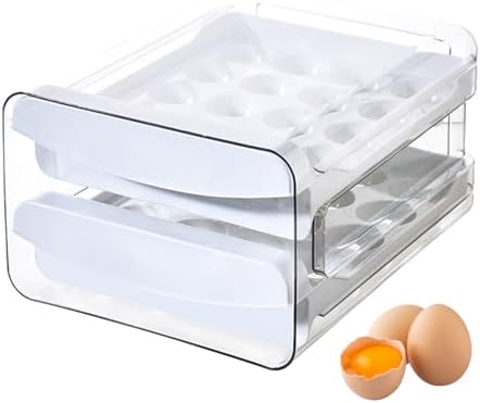 Egg Holder 40 Grids Egg Storage Drawer Container for Fridge Clear