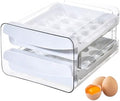 Egg Holder 40 Grids Egg Storage Drawer Container for Fridge Clear