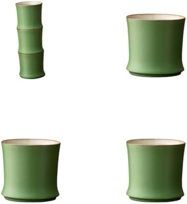 Green ceramic coffee cups (6*6*5.7cm,90ML), 6-piece set of