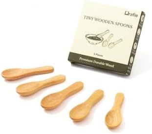 2.3 Inch Tiny Wooden Spoons (5 Pcs) Handmade Mini Spoon for