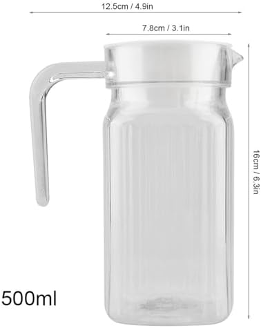 Small Glass Pitcher With Lid, Acrylic Transparent Beverage Bottle