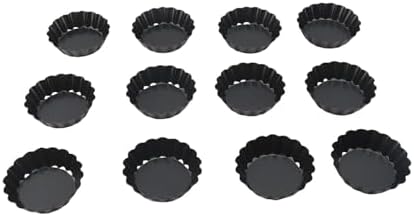 Yosoo Mini Tart Pans, 6 Pack Carbon Steel Non Stick Round Quiche Pans