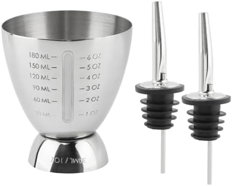 Stainless Steel Cocktail Measuring Jigger with 1-6oz and 30-180ml
