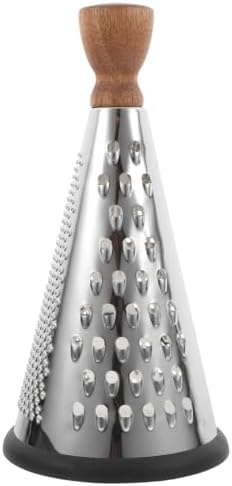 Cabilock Cone Cheese Grater with Wooden Handle, Manual Stainless Steel