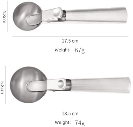 Stainless Steel Ice Cream Scoop 4-Piece Set, Ice Cream Scoops with