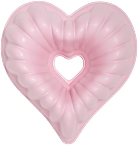 Paris Hilton Heart Shaped Fluted Cake Pan, Cast Aluminum with Clean