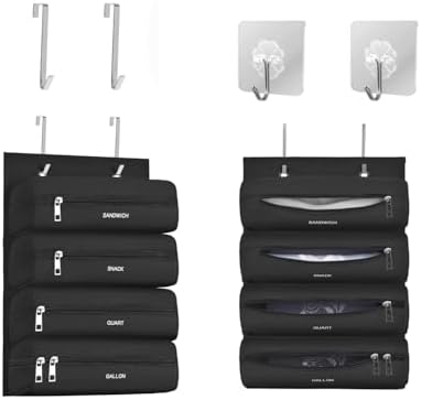 Zipper Bag Organizer Compatible with Gallon, Quart, Sandwich & Snack